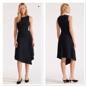 NWT Veronica Beard Navy Blue Angelica Crewneck Sleeveless Midi Dress 2